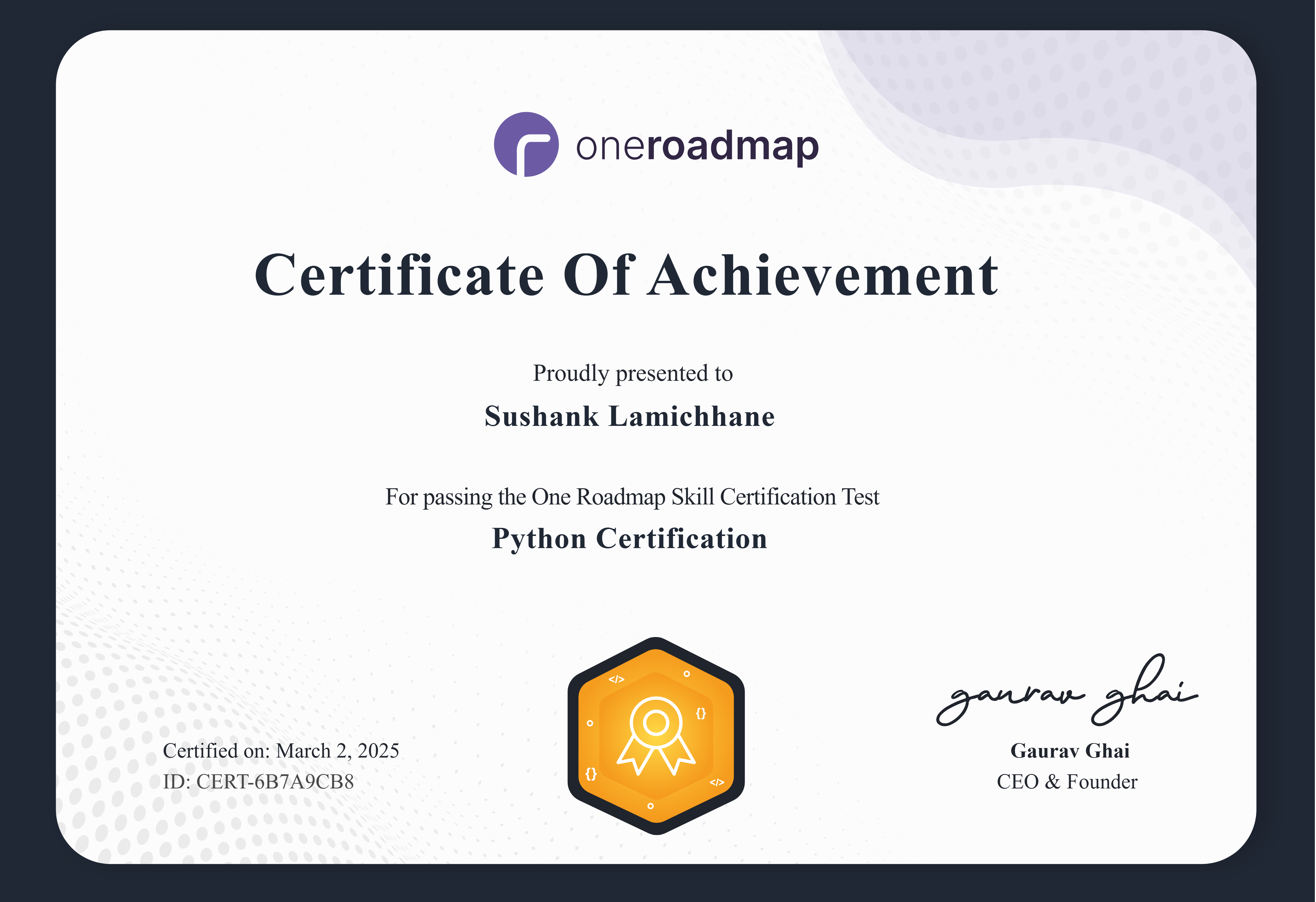 Sushank Lamichhane | Profile